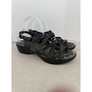 Women’s Dansko Black Sandals Strappy Leather Sling Back Size 41